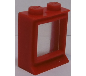 LEGO Red Classic Window 1 x 2 x 2 with Fixed Glass and Solid Studs