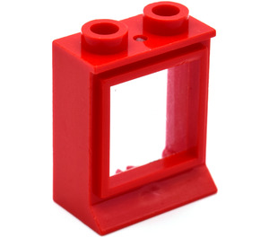 LEGO Rood Classic Venster 1 x 2 x 2 met verwijderbaar glas en gat bovenaan