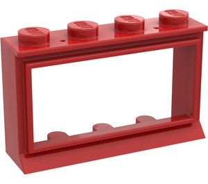LEGO Red Classic Window 1 x 4 x 2 with Solid Studs
