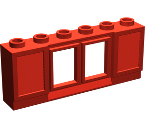 LEGO Punainen Classic Ikkuna 1 x 6 x 2 jossa Shutters ilman lasia urallisessa palikassa