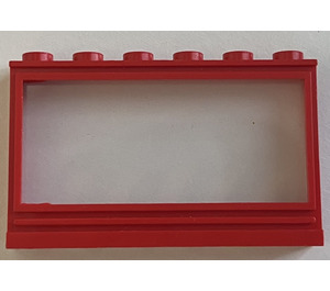 LEGO Rouge Classic Fenêtre 1 x 6 x 3 avec Fixed Verre