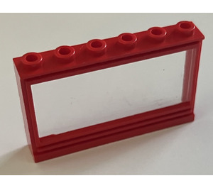 LEGO Red Classic Window 1 x 6 x 3 with Fixed Glass