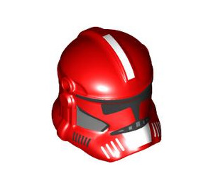 LEGO Red Clone Trooper Helmet with Holes with White Stripe (11217 / 104260)