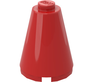 LEGO Rood Kegel 2 x 2 x 2 (Massieve nop)