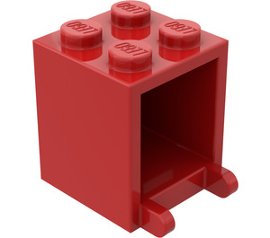LEGO rouge Récipient 2 x 2 x 2 avec des tenons pleins (4345)
