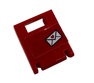 LEGO rot Container Box 2 x 2 x 2 Tür mit Slot mit Envelope und Herz Aufkleber (4346)