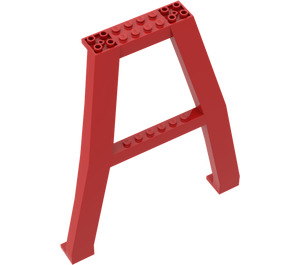 LEGO Red Crane Support - Double (Studs on Cross-Brace) (2635)