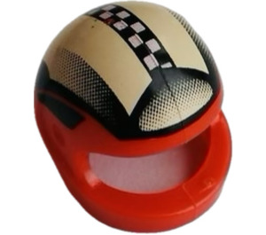 LEGO Red Crash Helmet with Checks and Fade (2446)