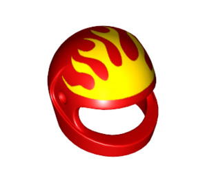 LEGO Czerwony Crash Kask z Żółty Flames (2446 / 29405)