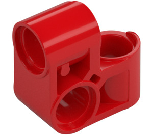 LEGO Red Cross Block Bent 90 Degrees with Three Pinholes (44809)