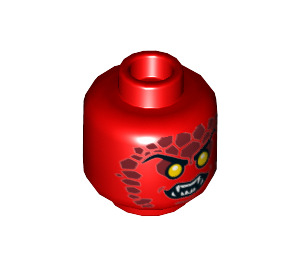 LEGO Red Crust Smasher - without Armor (30374) Minifigure Head (Recessed Solid Stud) (3626 / 24169)
