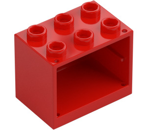 LEGO червен Шкаф 2 x 3 x 2 с вдлъбнати шпилки (92410)