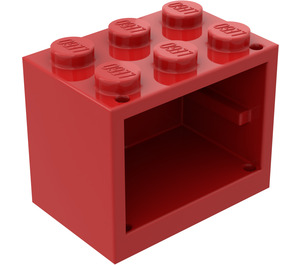 LEGO Red Cupboard 2 x 3 x 2 with Solid Studs (4532)