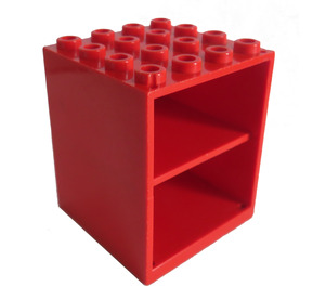 LEGO Rosso Credenza 4 x 4 x 4 Homemaker con fori per portaoggetti