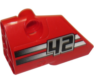 LEGO Rood Gebogen Paneel 1 Links met "42" Sticker (87080)