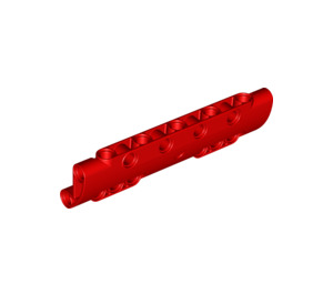LEGO Rood Gebogen Paneel 11 x 3 met 10 Pin Gaten (11954)