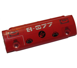 LEGO Red Curved Panel 11 x 3 with 2 Pin Holes with 8-077, Access Panels, and Atlantis Logo Sticker (62531)