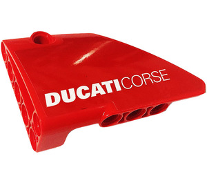 LEGO Red Curved Panel 13 Left with 'DUCATICORSE' Sticker (64394)