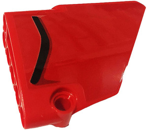 LEGO Red Curved Panel 14 Right with Air Intake Sticker (64680)