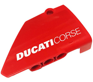 LEGO Red Curved Panel 14 Right with 'DUCATICORSE' Sticker (64680)