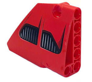 LEGO rouge Incurvé Panneau 14 Droite avec Exhaust Autocollant (64680)