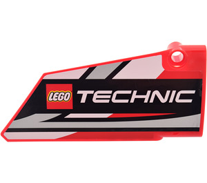 LEGO Red Curved Panel 18 Right with LEGO Technic Sticker (64682)