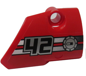 LEGO Rojo Curvo Panel 2 Derecha con "42" Pegatina (87086)