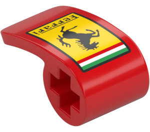 LEGO Red Curved Panel 2 x 1 x 1 with Ferrari Logo (78697 / 89679)