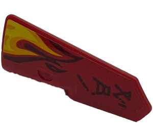 LEGO Red Curved Panel 22 Left with Flames and 'KAI' Sticker (11947)