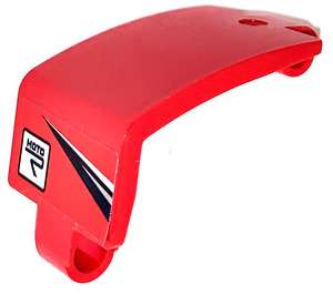 LEGO Red Curved Panel 3 x 6 x 3 with MOTO R Sticker (24116)