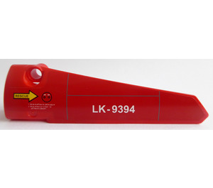 LEGO Red Curved Panel 5 Left with 'LK-9394' Sticker (64681)