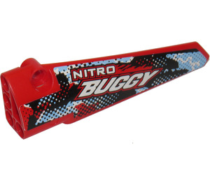 LEGO Rood Gebogen Paneel 5 Links met 'NITRO BUGGY' Sticker (64681)