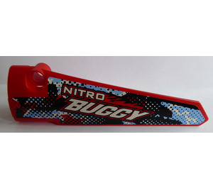 LEGO Red Curved Panel 5 Left with 'NITRO BUGGY' Sticker (64681)