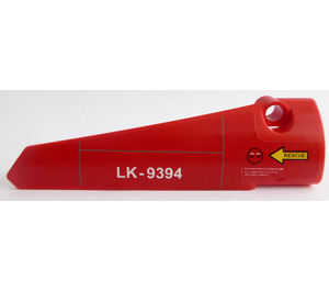 LEGO Red Curved Panel 6 Right with 'LK-9394' Sticker (64393)