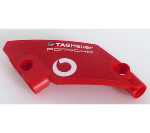 LEGO Red Curved Panel 60 Right with 'TAG Heuer PORSCHE' and Logo Vodafone Sticker (80268)