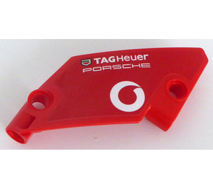 LEGO Red Curved Panel 61 Left with 'TAG Heuer PORSCHE' and Logo Vodafone Sticker (80267)