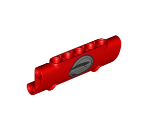 LEGO Rood Gebogen Paneel 7 x 3 met Circular fuel Pet (24119 / 78704)