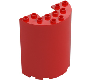 LEGO Czerwony Cylinder 3 x 6 x 6 Połowa (35347 / 87926)