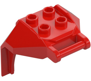 LEGO Červená Design Kostka 4 x 3 x 3 s 3.2 Shaft (27167)