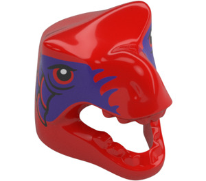 LEGO Red Dinosaur Costume Head Cover with Dark Purple Markings (104440)