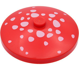 LEGO Red Dish 4 x 4 with Mushroom (Solid Stud) (3960 / 44654)