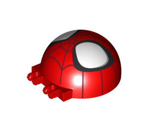 LEGO rouge Dome 6 x 6 x 3 avec Charnière Stubs avec Spider-Man Masquer (50747 / 84855)