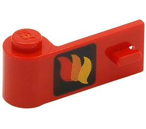 LEGO Rood Deur 1 x 3 x 1 Links met Vlam (3822)