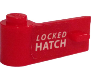 LEGO Rouge Porte 1 x 3 x 1 La gauche avec Locked Hatch Autocollant (3822)