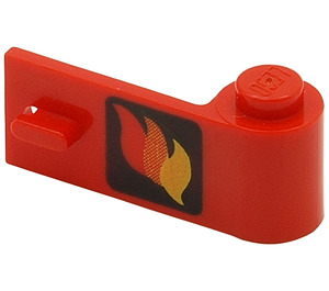 LEGO Röd Dörr 1 x 3 x 1 Höger med Flamma (3821)