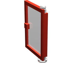 LEGO Red Door 1 x 4 x 5 Right with Undetermined Glass