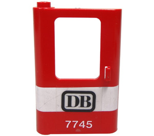 LEGO rouge Porte 1 x 4 x 5 Train La gauche avec Noir 'DB' et blanc '7745' Autocollant (4181)
