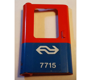 LEGO Red Door 1 x 4 x 5 Train Left with Blue Bottom Half and Dutch NS 7715 Sticker (4181)