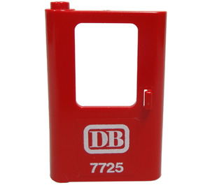 LEGO Red Door 1 x 4 x 5 Train Left with White DB 7725 Sticker (4181 / 43967)