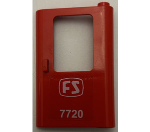 LEGO Red Door 1 x 4 x 5 Train Right with FS 7720 Sticker (4182)